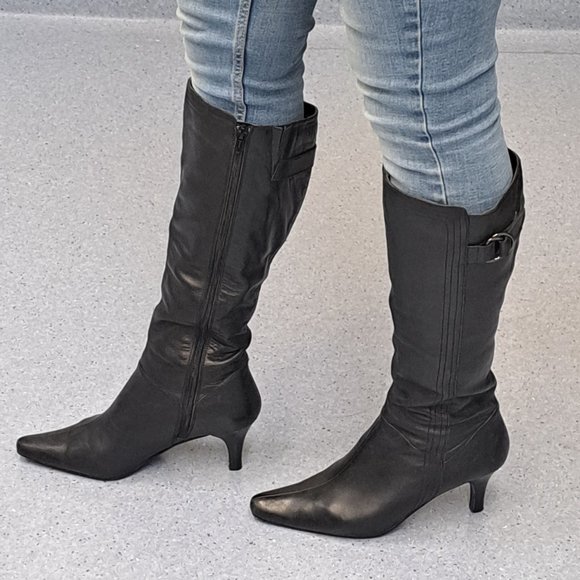 Gino Nicci womens black leather high boots - Picture 5 of 7